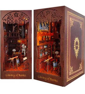 Book Nooks 3D Miniature Library Display