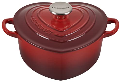 Le Creuset Signature Enameled Cast Iron Figural Heart Cocotte, 2 Qt., Cerise