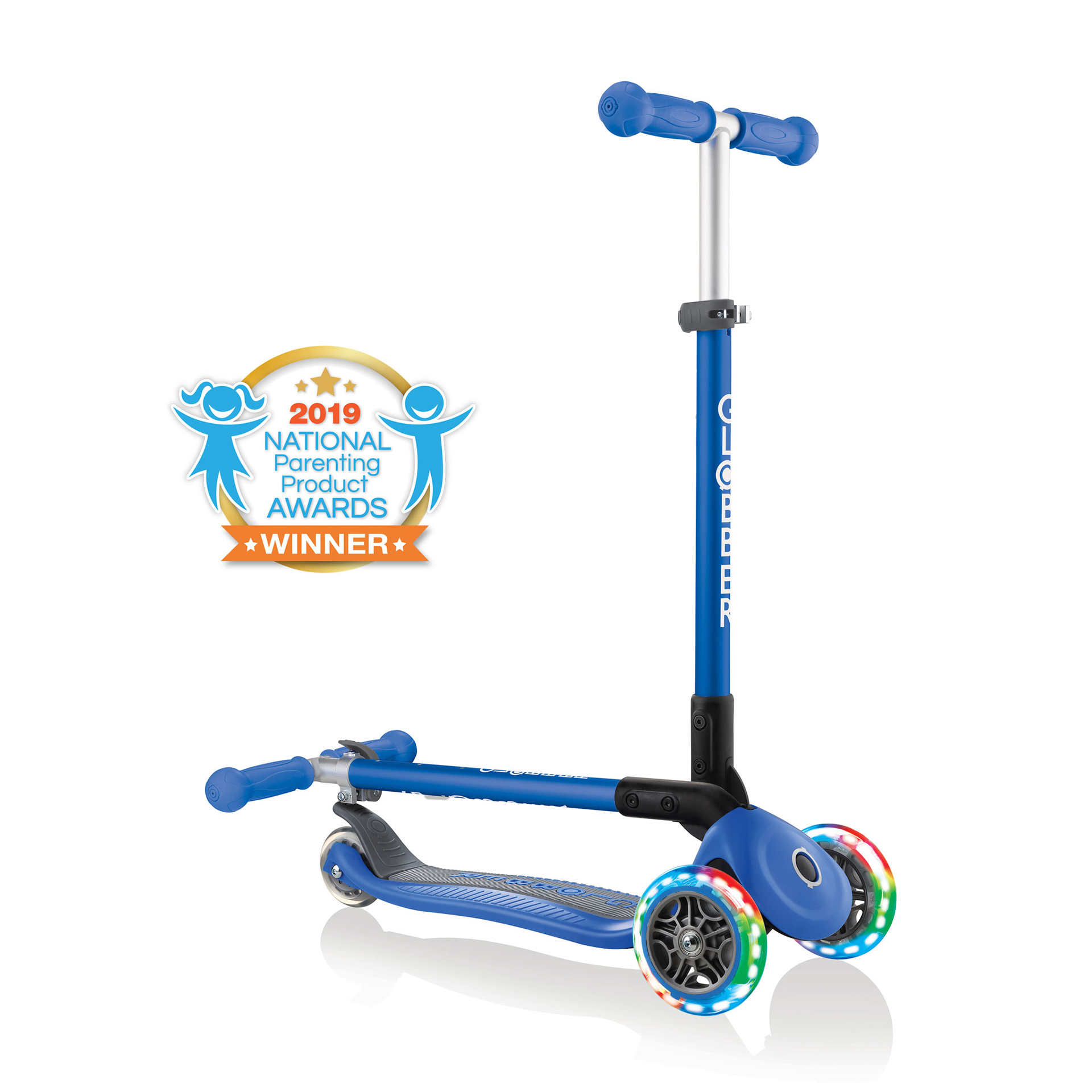 Globber Folding Scooter with Light-Up Wheels