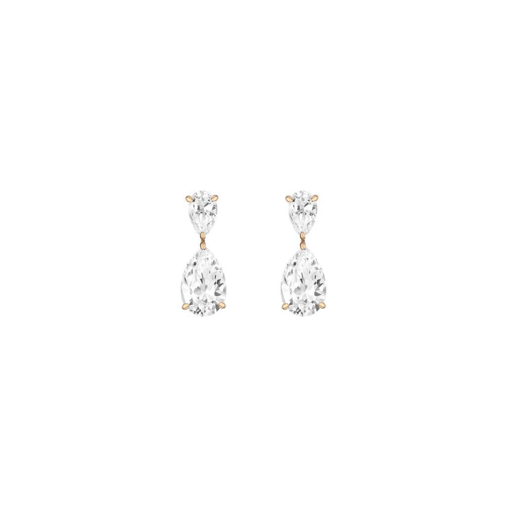 Aurate White Sapphire Drop Earrings